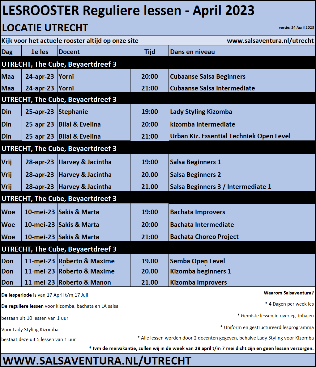 Reguliere Lesrooster-24-4-2023
